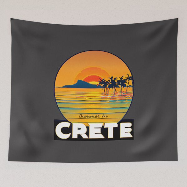 Item preview, "Summer in Crete v5" Show Your Love for Crete with a Unique Retro Vintage style Design designed and sold by nicpa-art.