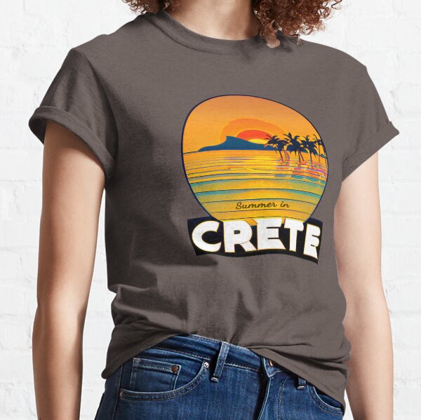"Summer in Crete v5" Show Your Love for Crete with a Unique Retro Vintage style Design Classic T-Shirt