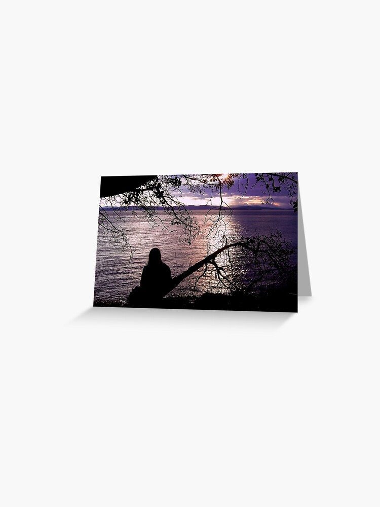 Thumbnail 1 of 2, Greeting Card, Pensive Pacific designed and sold by DaogreerEarth.