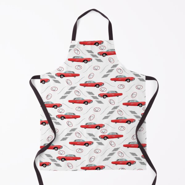 Item preview, 1963 Red Hot Hot Rod Antique Car on White Half-Drop Repeat designed and sold by Art in My Loft.