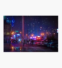 Bladerunner Style Neon Urban City Oil Photographic Print