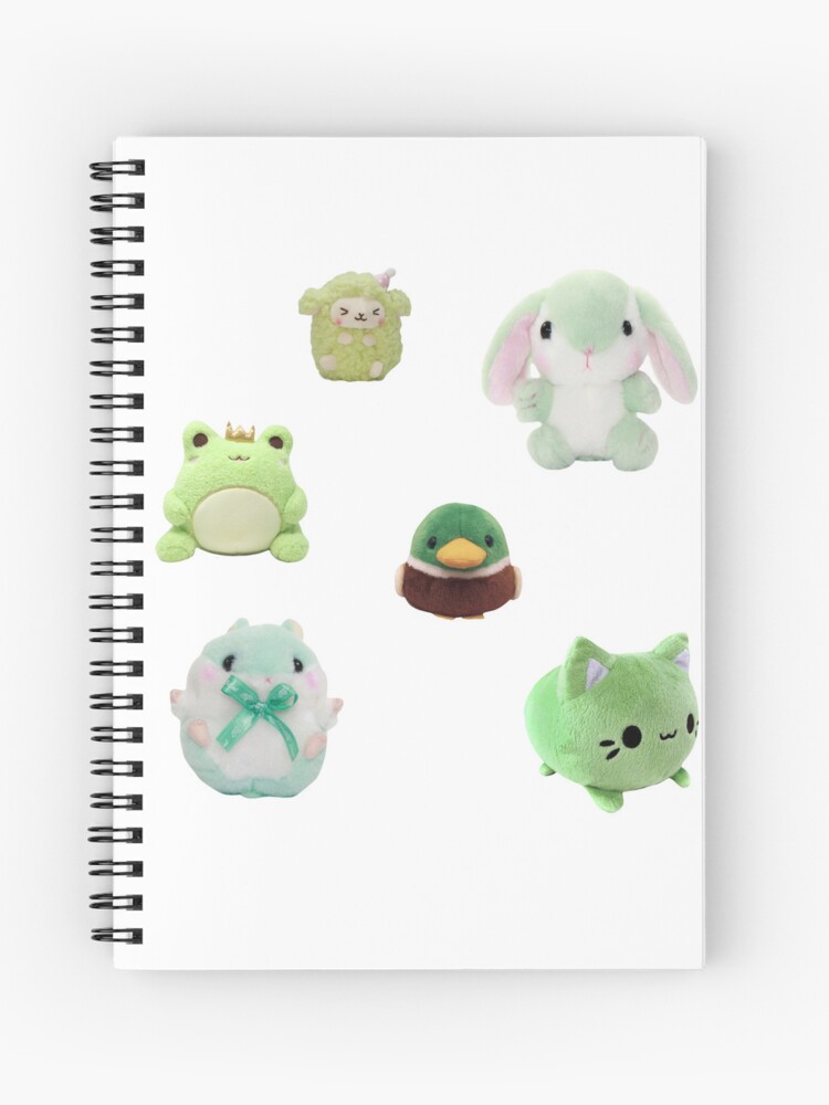 Green plushies sticker pack Spiral Notebook for Sale by iridescentjelly