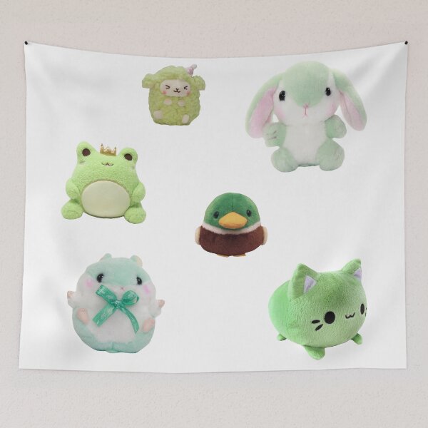 Item preview, Green Kawaii Plushies Sticker Pack designed and sold by casserolestan.