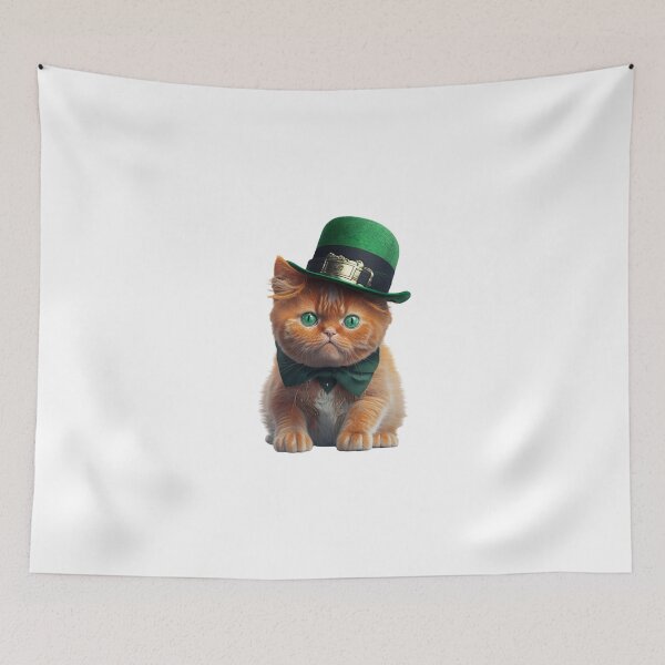 Item preview, St Patrick's Day Leprechaun Ginger Cat designed and sold by DirtyDogArts.