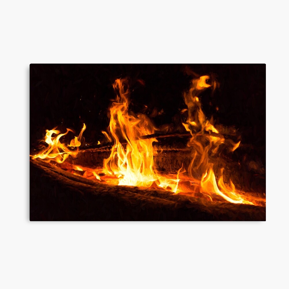 Canvas Fireplace Painting Fireplace World