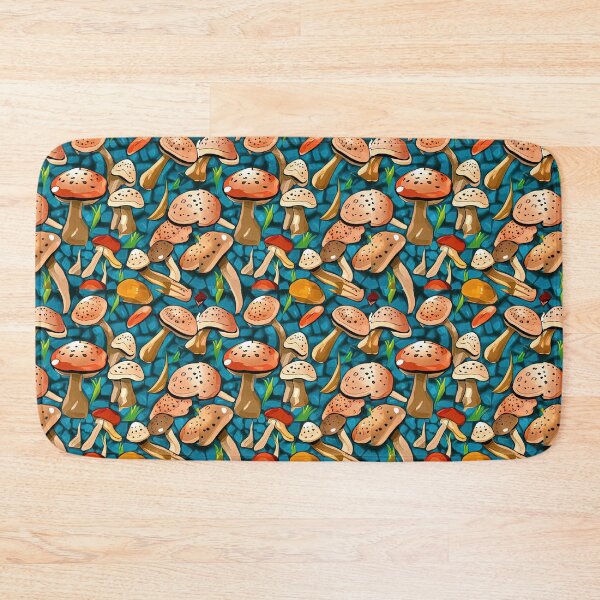 Item preview, Patrón de hongos, diseño de mosaicos de hongos, patrón repetitivo de arte de hongos micológicos designed and sold by avataraustin.