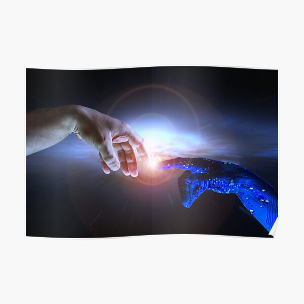 Concepto de Inteligencia Artificial AI y Humanidad Póster