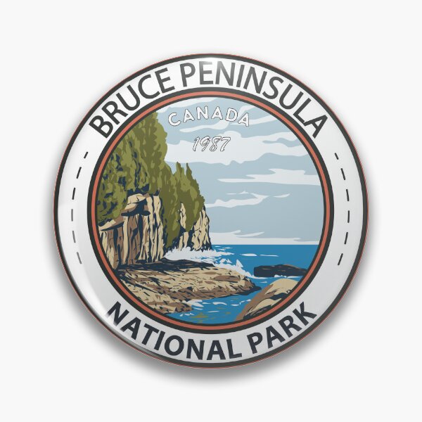 Item preview, Bruce Peninsula National Park Canada Vintage Badge designed and sold by KrisSidDesigns.