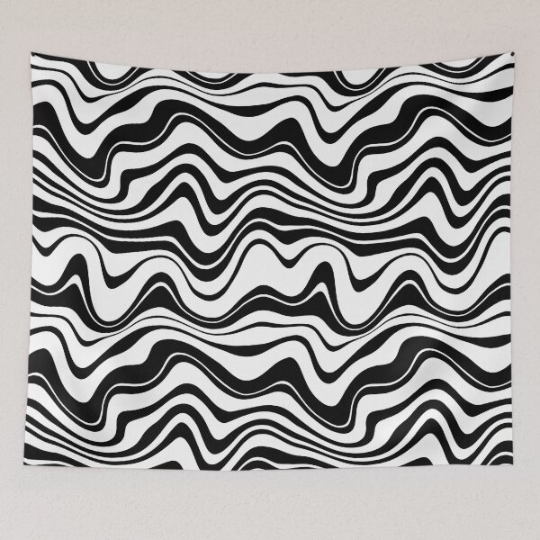 Item preview, Black and white retro swirl pattern designed and sold by ReneMagritteArt.