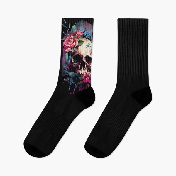 Item preview, Skull and crossbones with flowers for a grunge and romantic look designed and sold by nellylebrun.