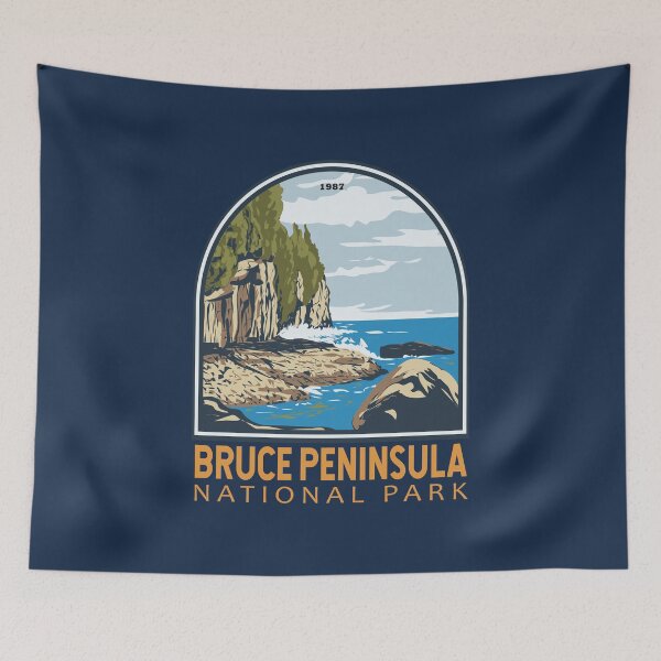 Item preview, Bruce Peninsula National Park Canada Vintage Emblem designed and sold by KrisSidDesigns.