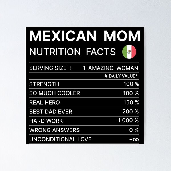 Mexican Mom Nutrition Facts Art Print