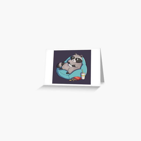 Gamer Racoon Greeting Card
