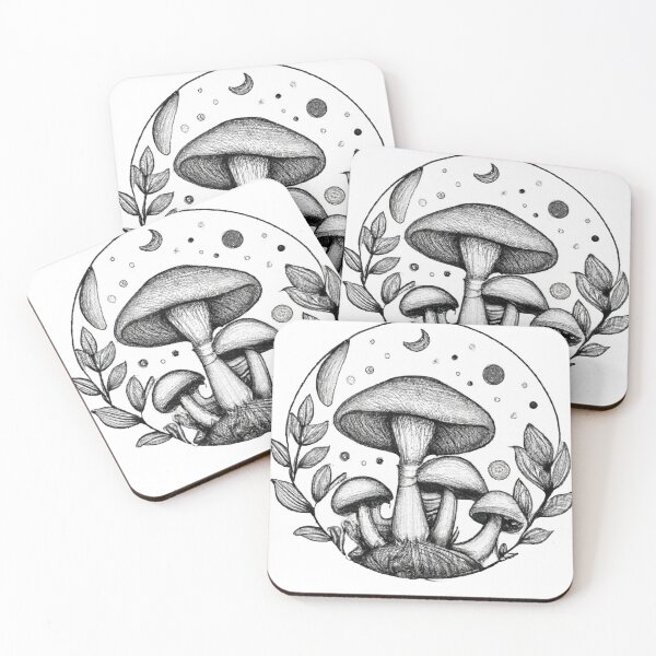 Item preview, Mushroom Black And White Drawn designed and sold by xdkiller666.