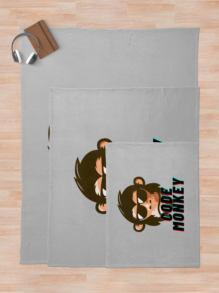 Thumbnail 5 of 6, Throw Blanket, Code Monkey programming programmer designed and sold by codepuns.