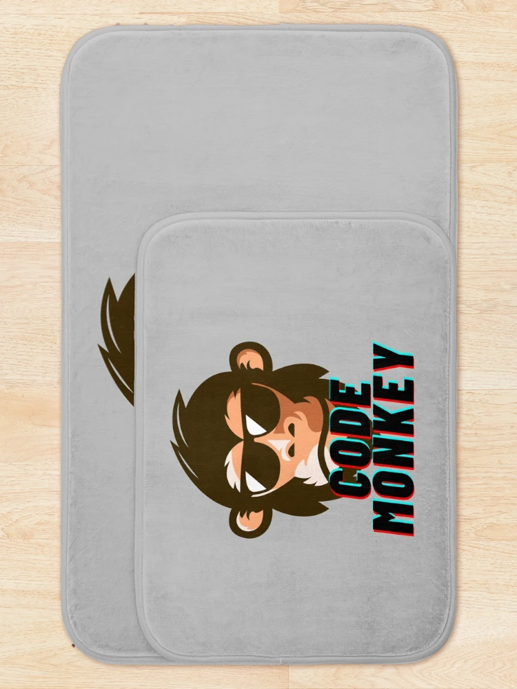 Thumbnail 5 of 6, Bath Mat, Code Monkey programming programmer designed and sold by codepuns.