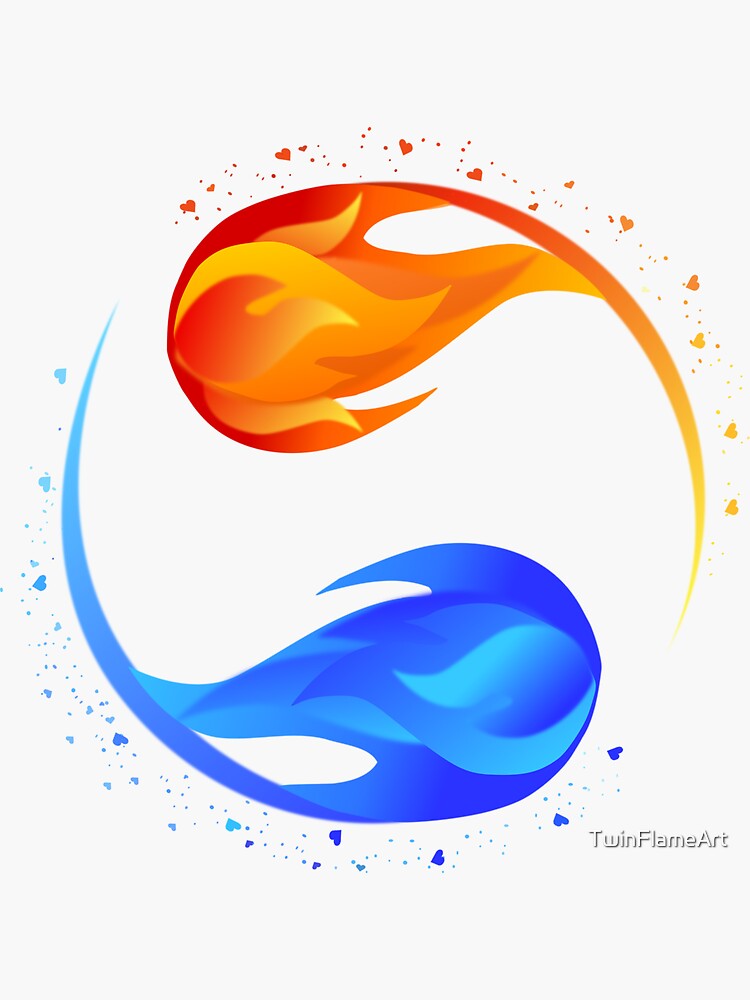 "Twin Flames The New Heart! The New way to Express Love!" Sticker for