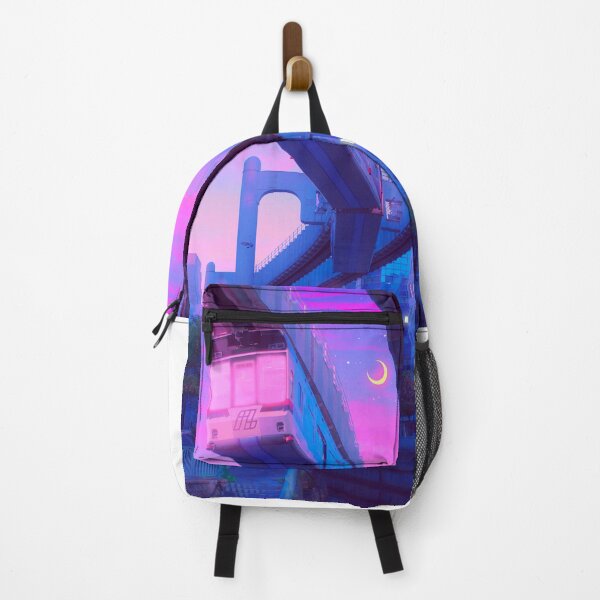 Item preview, Chiba Japan Monorail on a pastel night designed and sold by funglazie.
