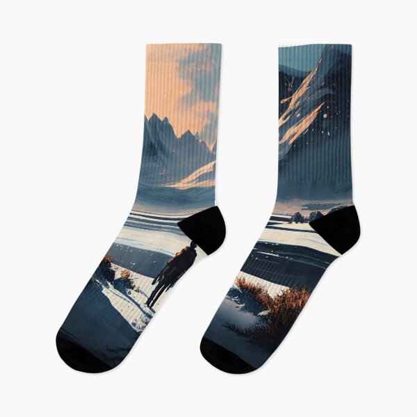Item preview, Dos hombres caminando en un panorama nevado designed and sold by ArtVolution.