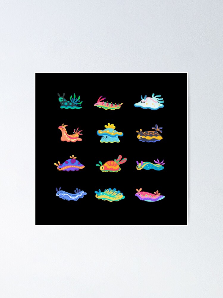 Alternate view of Sea slug - black Poster