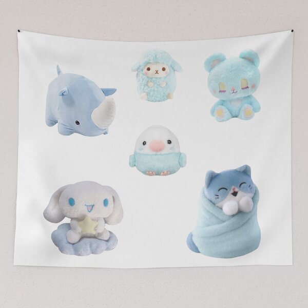 Item preview, Blue Kawaii Plushies Sticker Pack designed and sold by casserolestan.