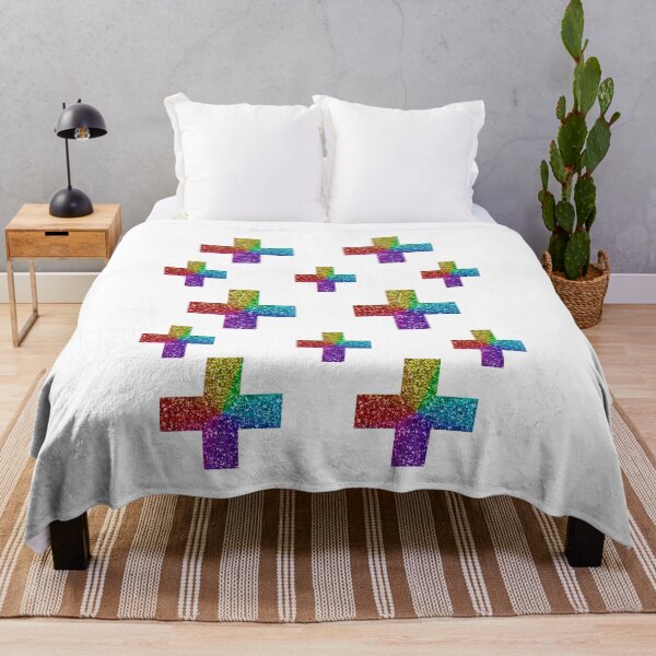 Item preview, Rainbow glitter crosses pattern designed and sold by Delicarte.