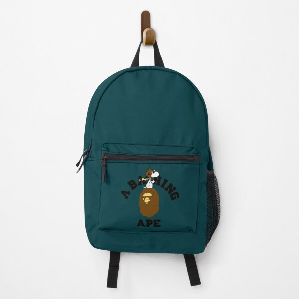 BAPE Happy New Year Ape Head Patch Backpack Grey for Men