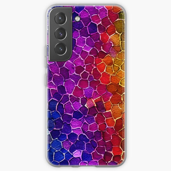Watercolor rainbow pattern glitter, abstract geometric octagon Abstract art Samsung Galaxy Soft Case