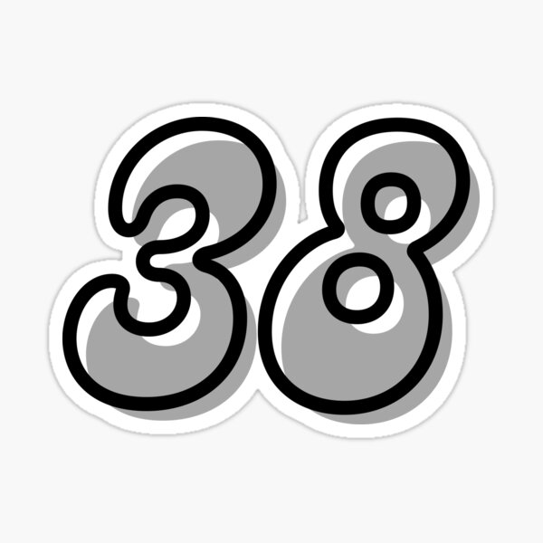 38 Number Thirtyeight Icon Sticker On Gray Background Stock