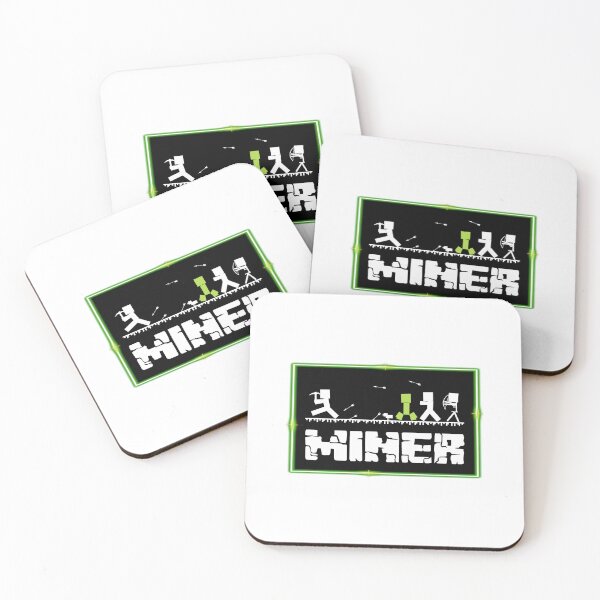 Item preview, B&W MINER Silhouette with Neon Border designed and sold by epinkb.