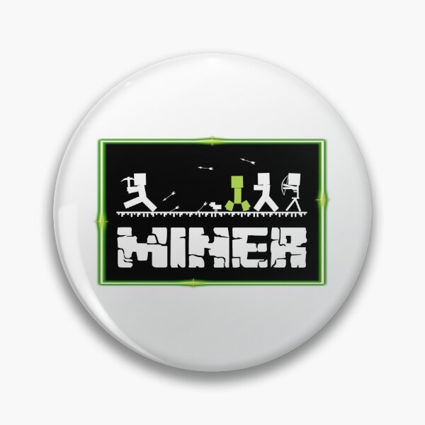 Item preview, B&W MINER Silhouette with Neon Border designed and sold by epinkb.