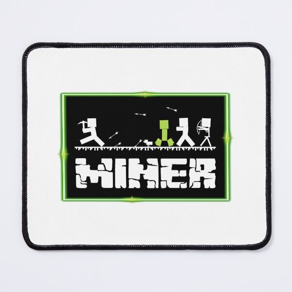 Item preview, B&W MINER Silhouette with Neon Border designed and sold by epinkb.