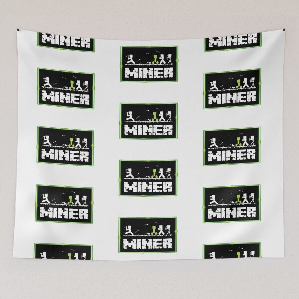 Item preview, B&W MINER Silhouette with Neon Border designed and sold by epinkb.