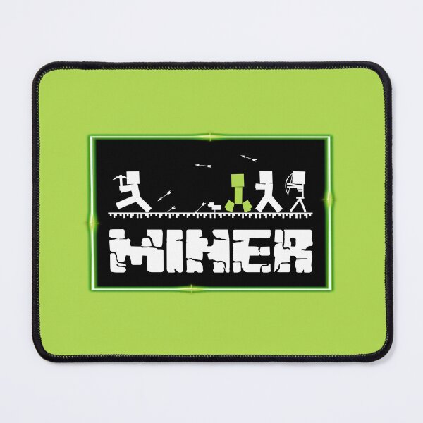 Item preview, B&W MINER Silhouette with Neon Border (on Green) designed and sold by epinkb.