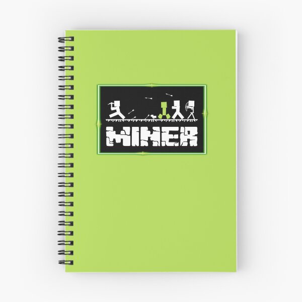 Item preview, B&W MINER Silhouette with Neon Border (on Green) designed and sold by epinkb.