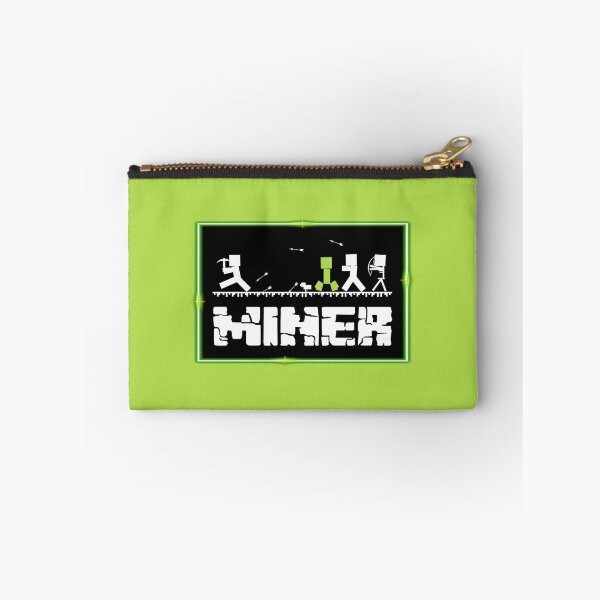 Item preview, B&W MINER Silhouette with Neon Border (on Green) designed and sold by epinkb.