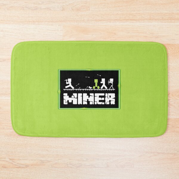 Item preview, B&W MINER Silhouette with Neon Border (on Green) designed and sold by epinkb.