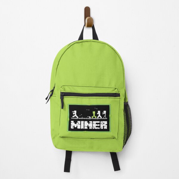 Item preview, B&W MINER Silhouette with Neon Border (on Green) designed and sold by epinkb.