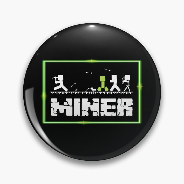 Item preview, B&W MINER Silhouette with Neon Border (on Black) designed and sold by epinkb.