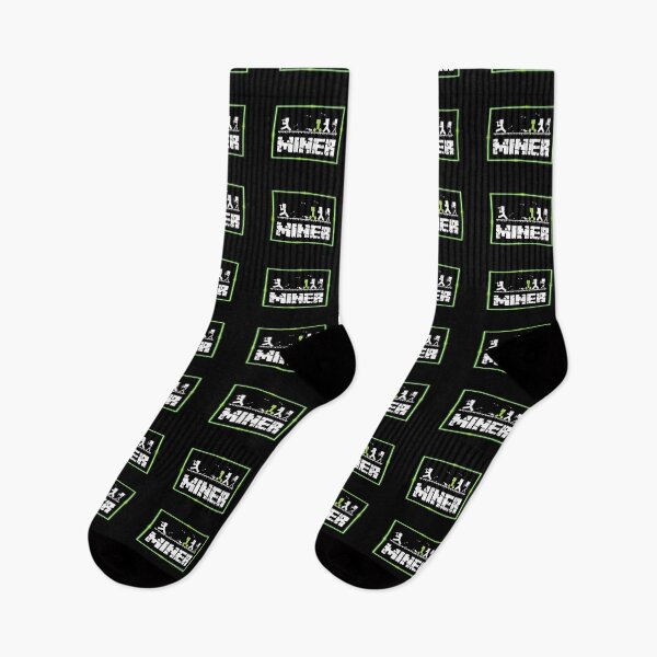 Item preview, B&W MINER Silhouette with Neon Border (on Black) designed and sold by epinkb.