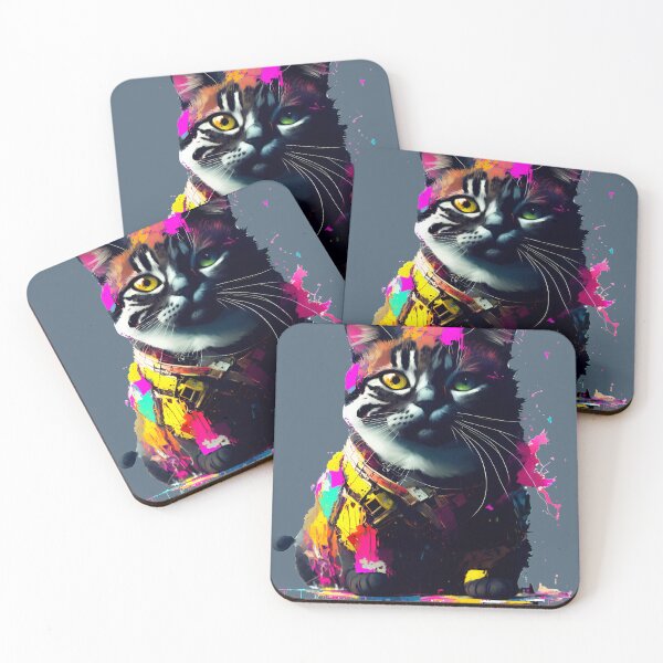 Item preview, Sci-fi Badass and Awesome Cat Colorful  designed and sold by muhamuha.