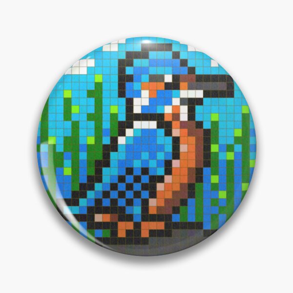 Item preview, Kingfisher Pixel Painting designed and sold by CozyPixelFluff.