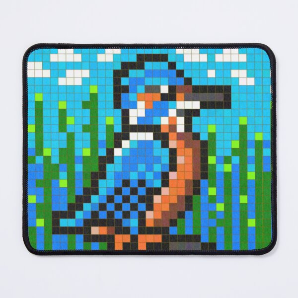 Item preview, Kingfisher Pixel Painting designed and sold by CozyPixelFluff.