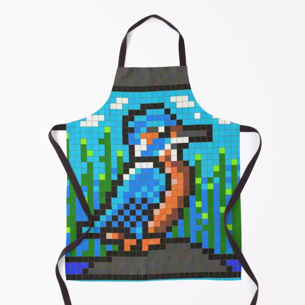 Item preview, Kingfisher Pixel Painting designed and sold by CozyPixelFluff.