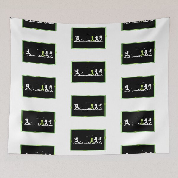 Item preview, B&W Gaming Silhouette Scene with Neon Border designed and sold by epinkb.