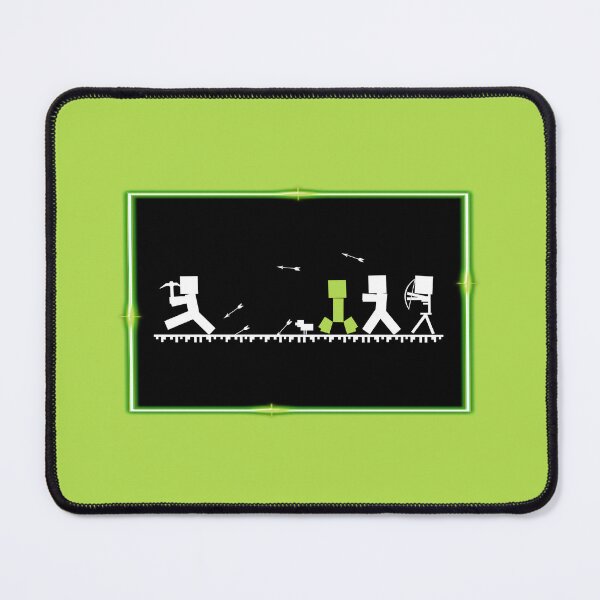 Item preview, B&W Gaming Silhouette Scene with Neon Border (on Green) designed and sold by epinkb.