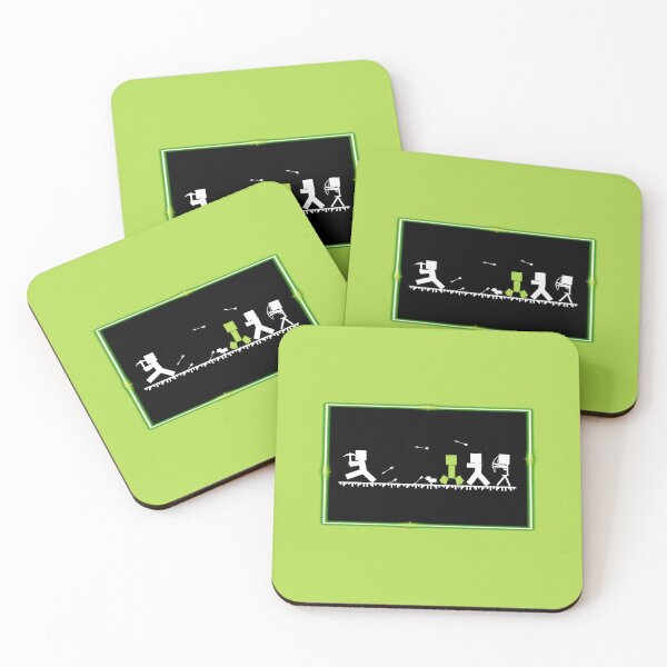 Item preview, B&W Gaming Silhouette Scene with Neon Border (on Green) designed and sold by epinkb.