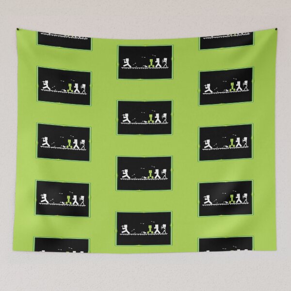 Item preview, B&W Gaming Silhouette Scene with Neon Border (on Green) designed and sold by epinkb.