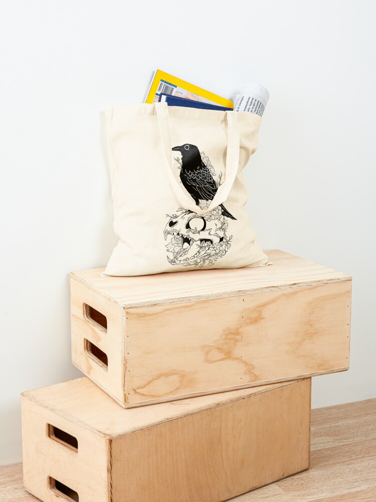 Thumbnail 4 of 5, Tote Bag, The Raven & The Cat Tote designed and sold by CasualPancakes.