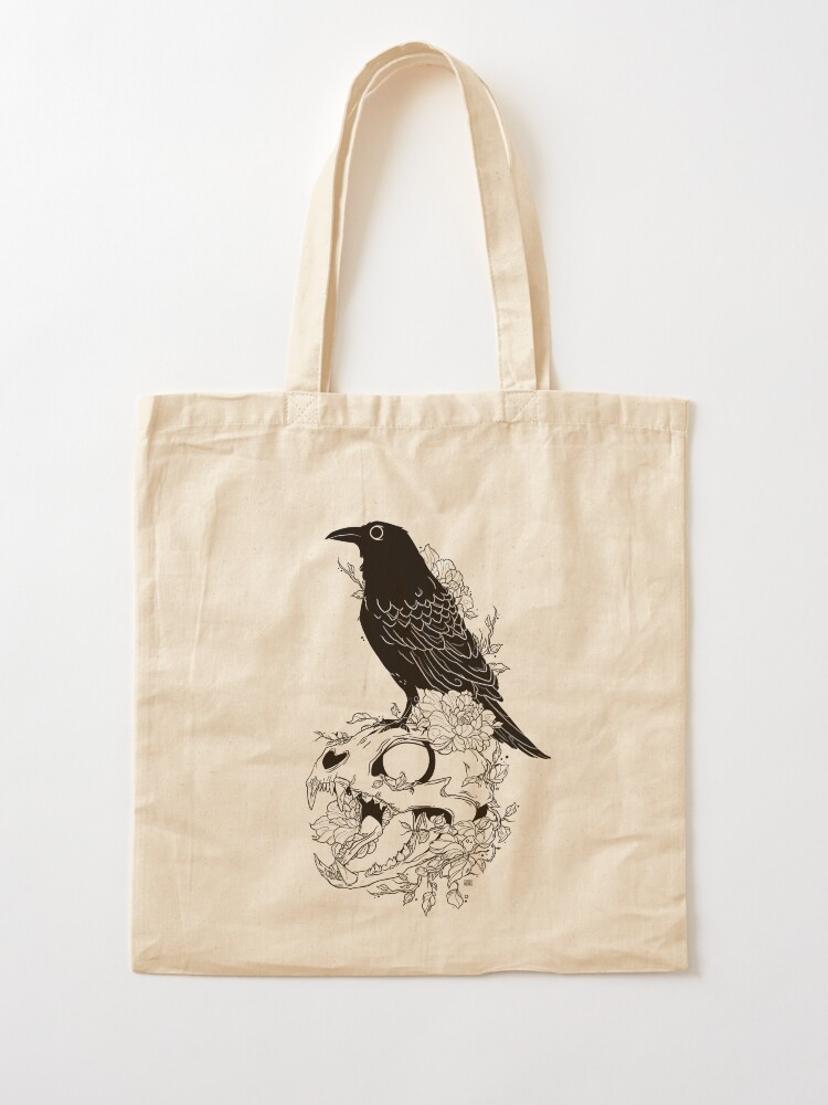 Thumbnail 2 of 5, Tote Bag, The Raven & The Cat Tote designed and sold by CasualPancakes.